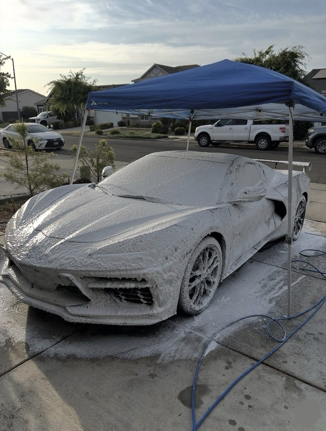 Corvette in foam wash
